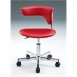 Polyurethane PVC Office Chair Red Adjustable Height 26
