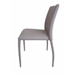 Dining Chair with Polyurethane Seat and Legs Stackable Light Gray Set of 4