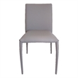 Dining Chair with Polyurethane Seat and Legs Stackable Light Gray Set of 4