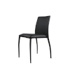 Dining Chair with Polyurethane Seat and Legs Stackable Black Set of 4