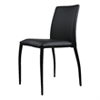 Dining Chair with Polyurethane Seat and Legs Stackable Black Set of 4