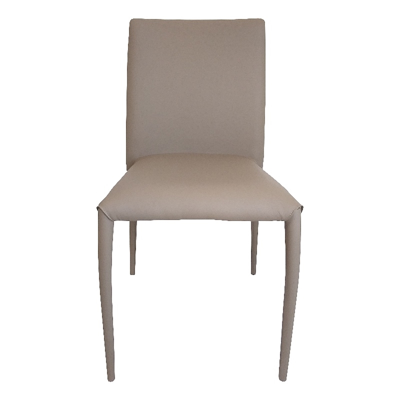 Dining Chair with Polyurethane Seat and Legs Stackable Taupe/Gray Set of 4