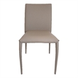 Dining Chair with Polyurethane Seat and Legs Stackable Taupe/Gray Set of 4