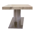Coffee Table with White and Gray Marble TOP and Stainless Steel Base