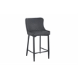 Upholstered Bar Stool with Tufted Polyurethane Seat and Back Dark Gray Set of 2