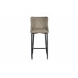 Contemporary Upholstered Bar Stool with Tufted Seat Light Gray Set of 2