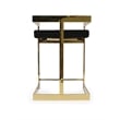 Bar Stool with Black Velvet cushion and Gold Base