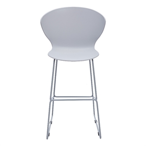 Mid-century Plastic Counter Stool with Metal Legs Gray Set of 2