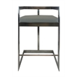 Bar Chair with Gray Polyurethane Cushion and Stainless Steel Base