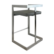Bar Chair with Gray Polyurethane Cushion and Stainless Steel Base