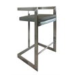 Bar Chair with Gray Polyurethane Cushion and Stainless Steel Base