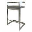 Bar Chair with Gray Polyurethane Cushion and Stainless Steel Base