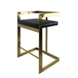 Bar Chair with Black Polyurethane Cushion and Brushed Gold Base