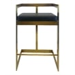 Bar Chair with Black Polyurethane Cushion and Brushed Gold Base