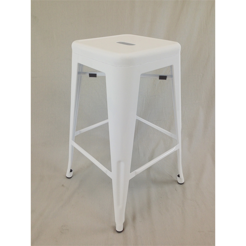 Metal Stool White Set of 4