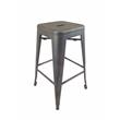 Metal Stool Gunmetal Gray Set of 4