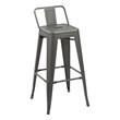 Gunmetal Gray Metal Bar Stool Set of 4