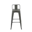 Gunmetal Gray Metal Bar Stool Set of 4