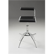 Black Polyurethane Bar Stool with Chrome Legs Set of 2