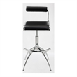Black Polyurethane Bar Stool with Chrome Legs Set of 2