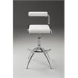 Polyurethane Bar Stool with Chrome Legs White Set of 2