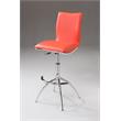 Orange Polyurethane Seat Chrome Base Stool Set of 2