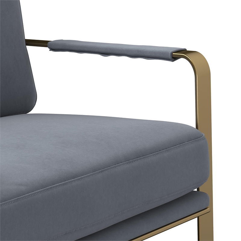 Accent Chairvelvet Seat and Gold SS Legs Dark Gray