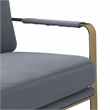 Accent Chairvelvet Seat and Gold SS Legs Dark Gray