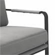 Accent Chairvelvet Seat and Black Legs Light Gray