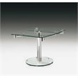 Round Dining Table Clear Glass top with chrome base