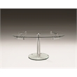 Extension Dining Table Clear Glass Top with chrome base