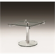 Extension Dining Table Clear Glass Top with chrome base