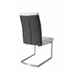 Dining Chair with White Polyurethane Seat Brushed Stainless Steel leg Set of 2
