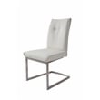 Dining Chair with White Polyurethane Seat Brushed Stainless Steel leg Set of 2