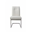 Dining Chair with White Polyurethane Seat Brushed Stainless Steel leg Set of 2