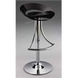Adjustable Acrylic Plastic Bar Stool in black with chrome base