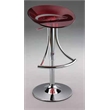 Adjustable Acrylic Plastic Bar Stool in red with chrome base