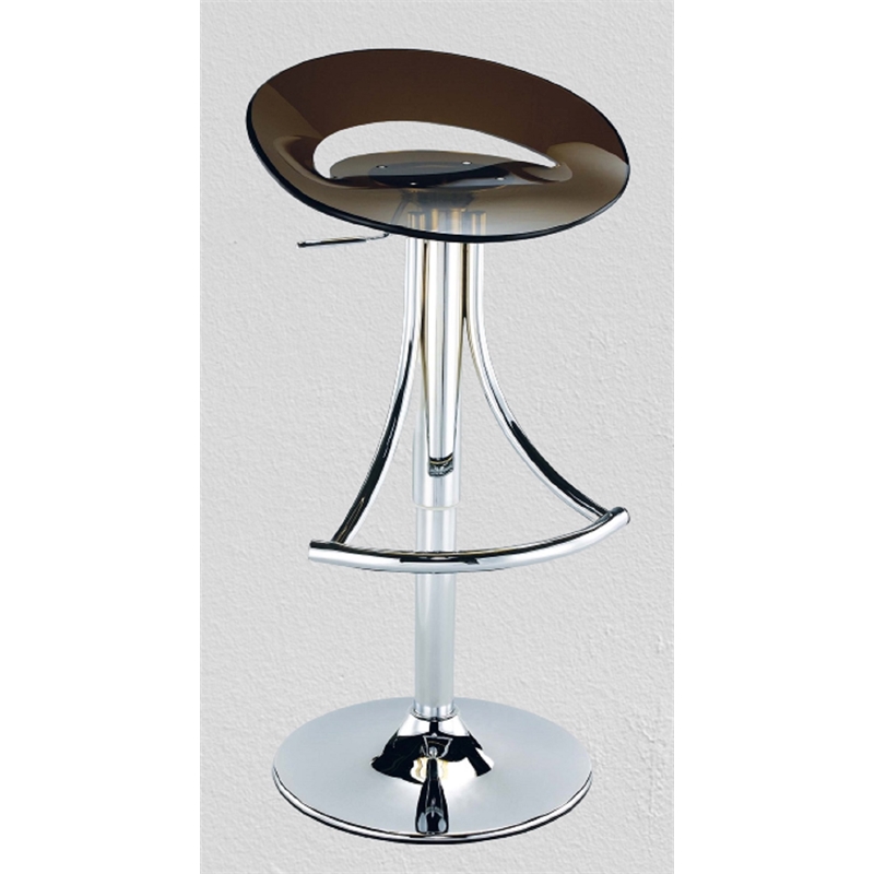 Adjustable Arcrylic Bar Stool in smoke brown with chrome base