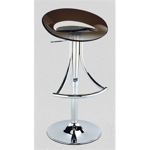 Adjustable Arcrylic Bar Stool in smoke brown with chrome base