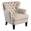 Contemporary Fabric Accent Chair in Beige