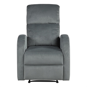 contemporary fabric power motor recliner in gray