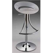 Adjustable Plastic Bar Stool with chrome base in White
