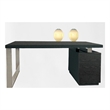 Lacquer Desk with File Drawers Wenge Color