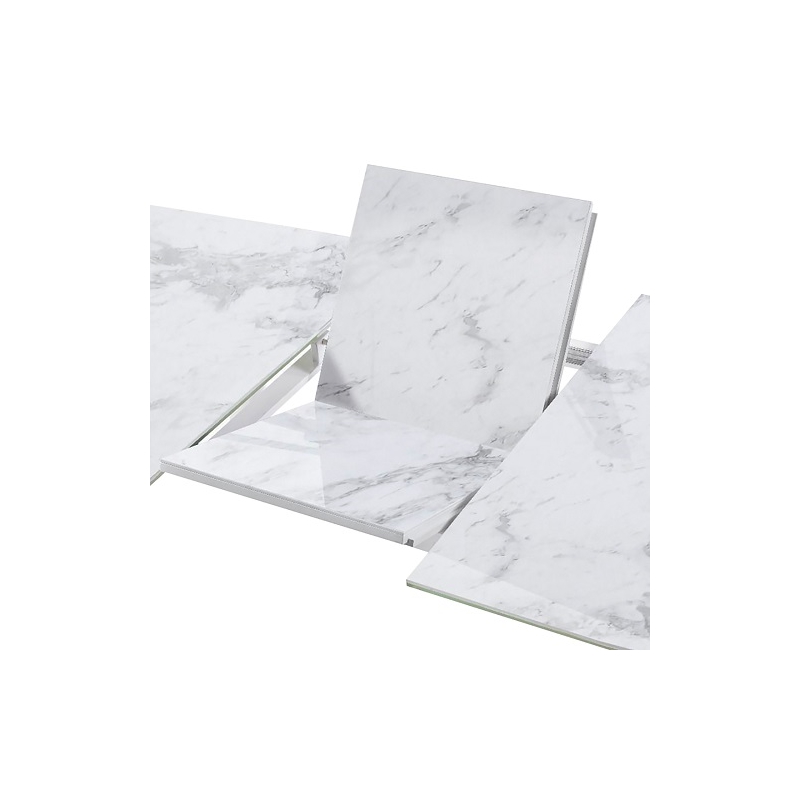 Gloss Ceramic with tempered glass top and White legs