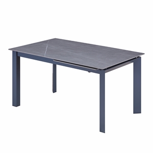 matte gray ceramic top and gray legs extension table