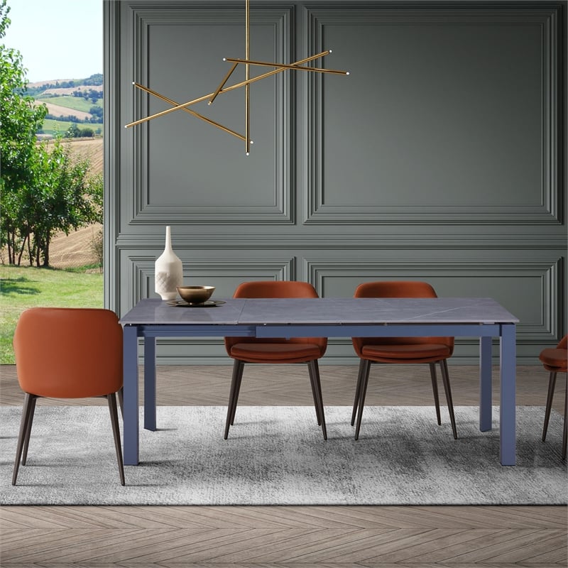 Expandable Matte Ceramic Top Dining Table 55