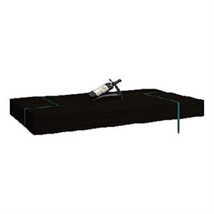 wood  wenge color coffee table w/ 19mm tempered glass base