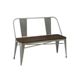 Metal Dining Bench with Wood Top