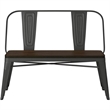 Metal Dining Bench with Wood Top