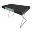 Wenge Color Desk with One Drawer and Sliver Metal Base